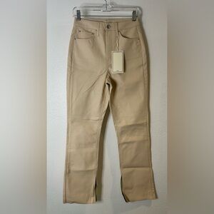 tgla Super High Rise Bootcut Tan Faux Leather Jeans Size 5/27
